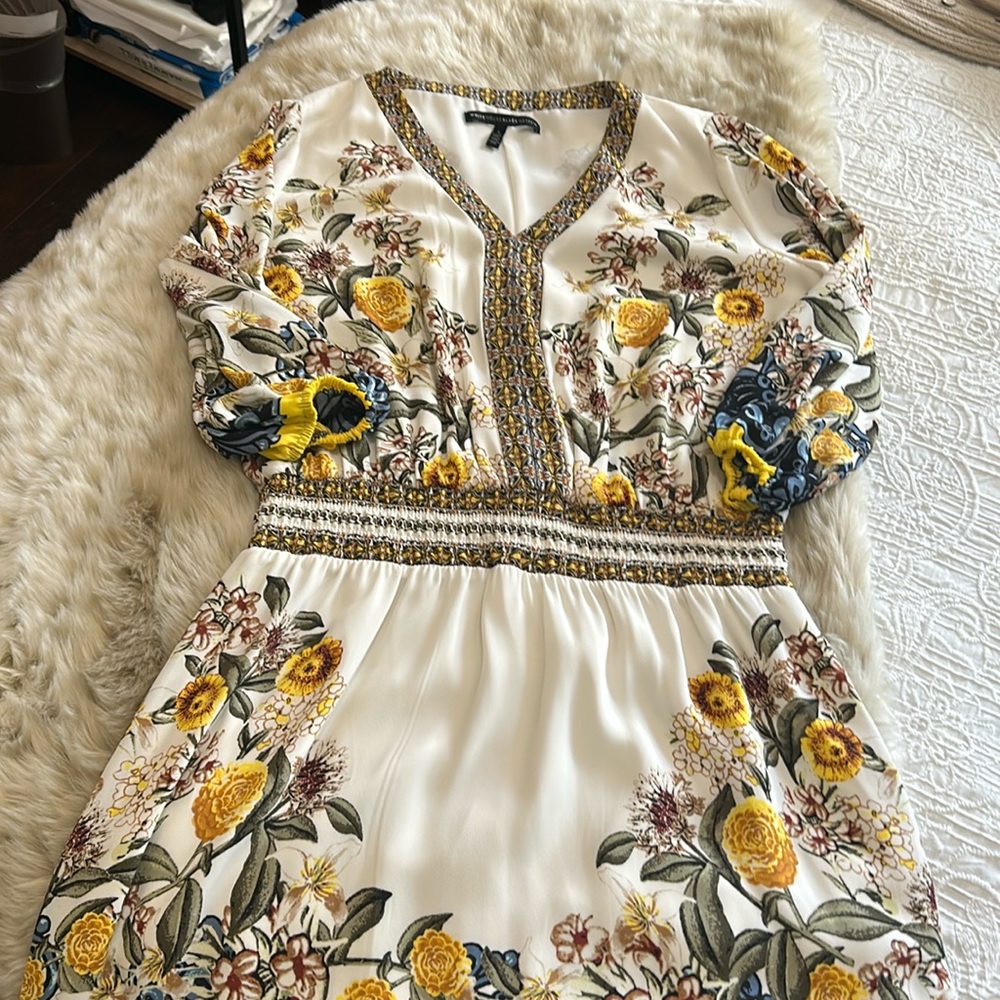 Cream floral 3/4 sleeve